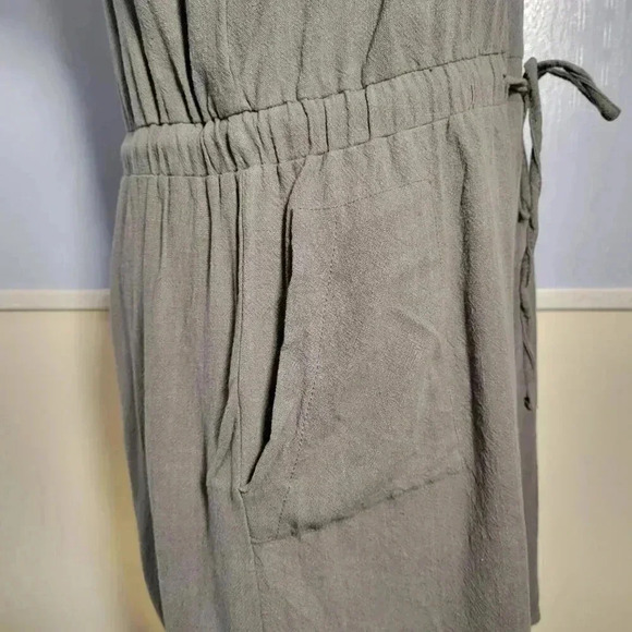 Thread + Supply Large Dark Gray Collared Short Sleeve Button Midi Casual Dress - Picture 5 of 11